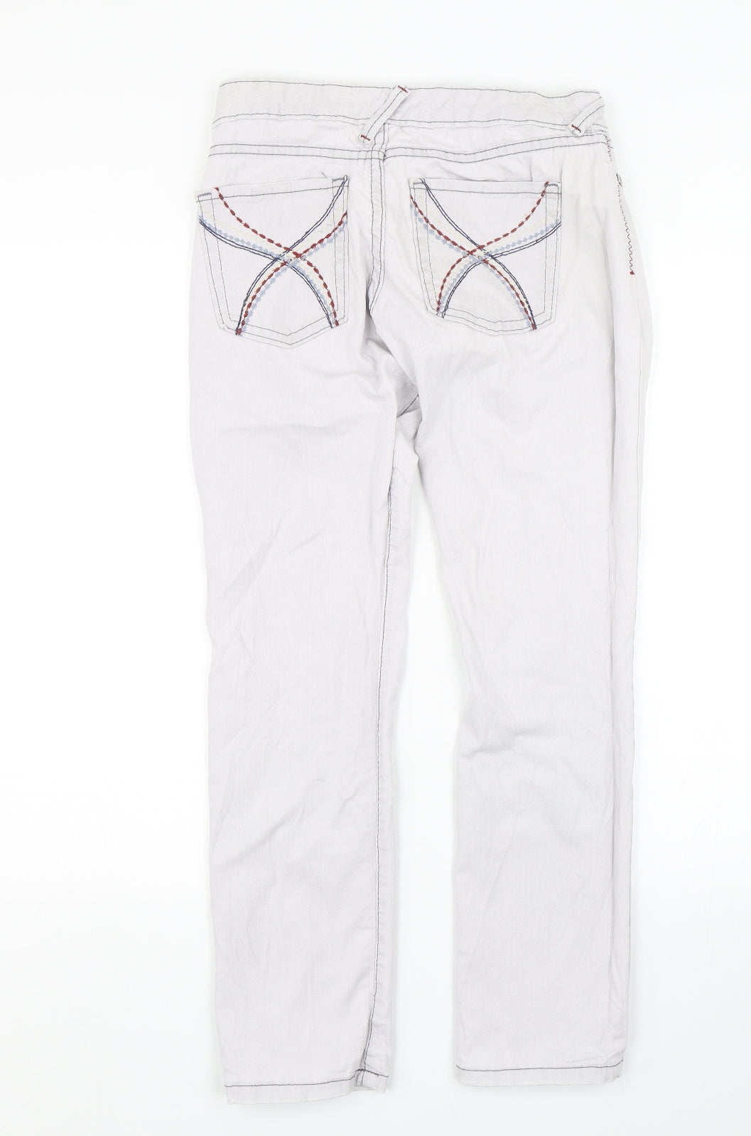 Authentic Denim Womens White  Denim Straight Jeans Size S L26 in