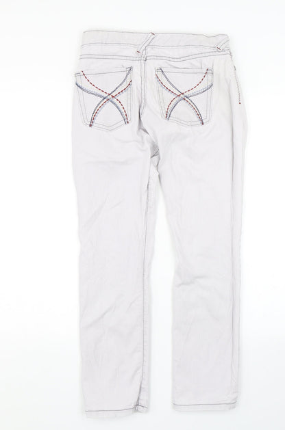 Authentic Denim Womens White  Denim Straight Jeans Size S L26 in