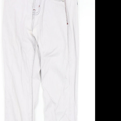 Authentic Denim Womens White  Denim Straight Jeans Size S L26 in