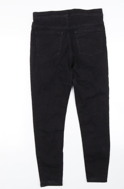 Womens UK Size S Preworn Regular Fit Jegging Black Jeans