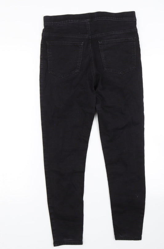 Womens UK Size S Preworn Regular Fit Jegging Black Jeans