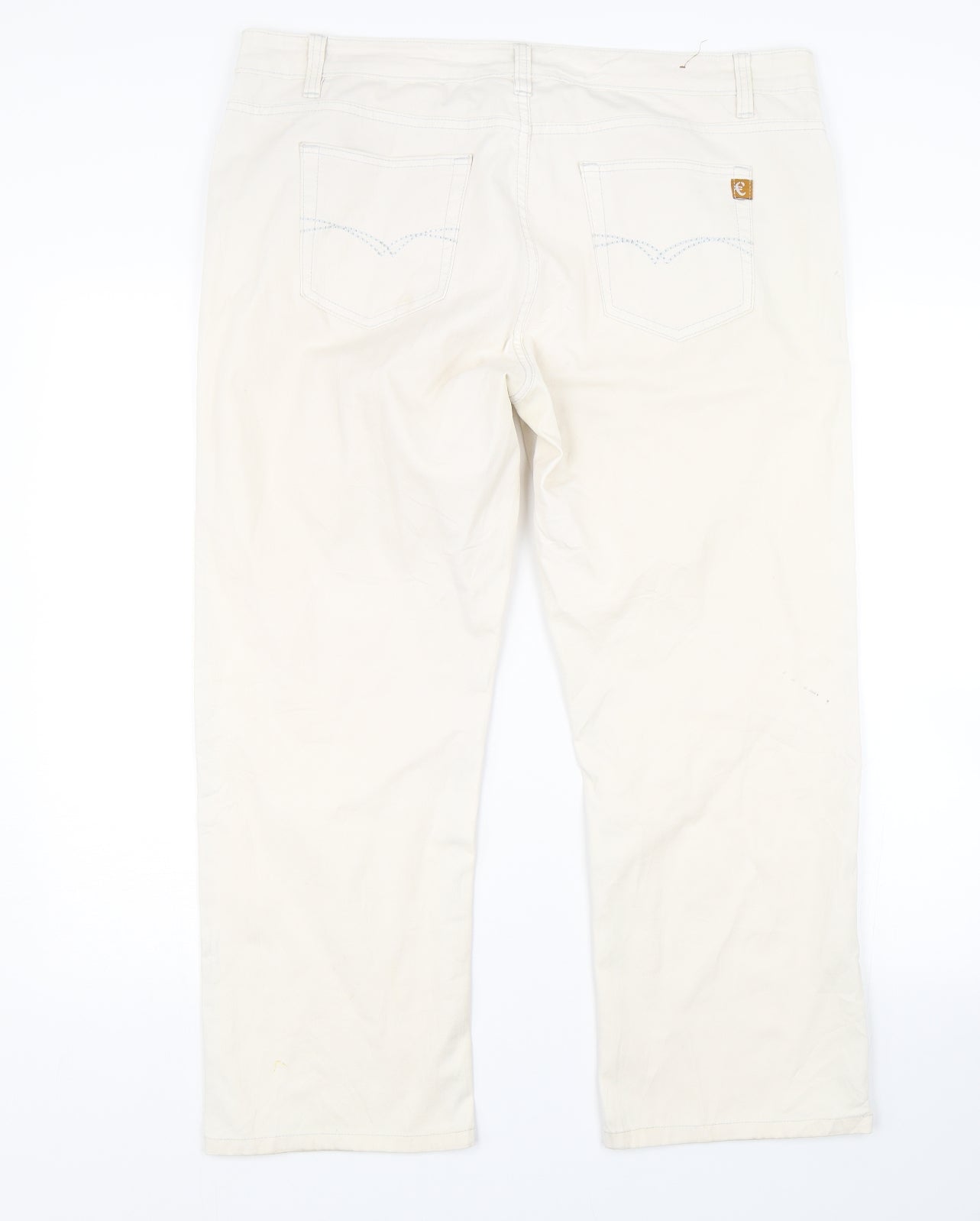 Euro Moda Womens Beige  Denim Straight Jeans Size 10 L23 in