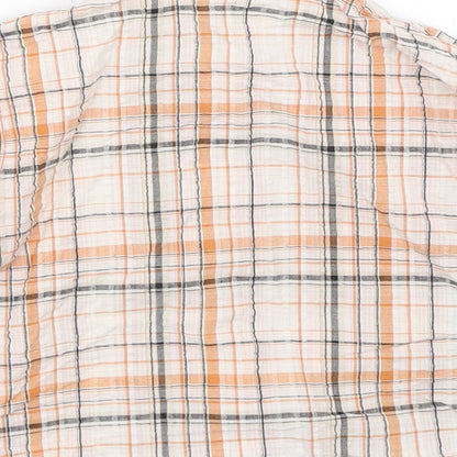 Twinnies Baby Orange Check  Basic Button-Up Size 12-18 Months  - Safari Animals