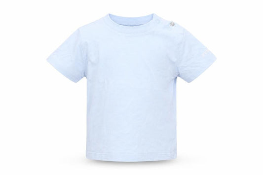Front view of Boboli Baby Blue Basic T-Shirt, size 12, Months