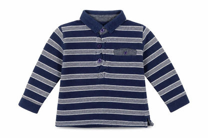 Matalan  Black Striped  Basic Polo Size 12 Months