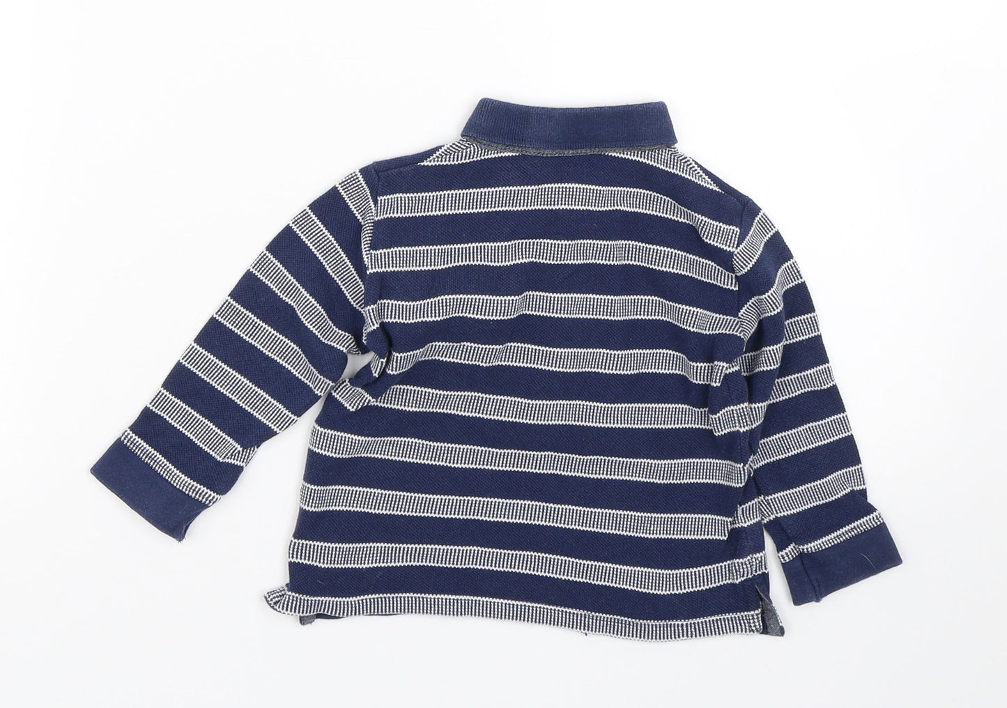 Matalan  Black Striped  Basic Polo Size 12 Months