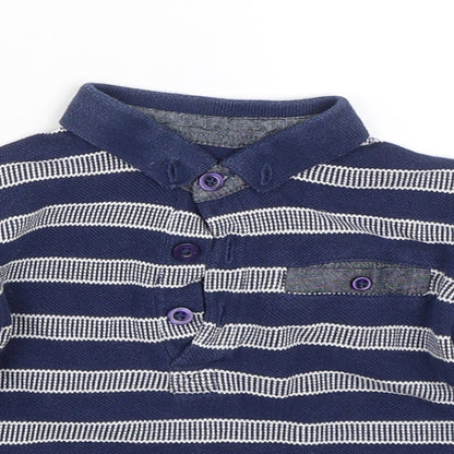 Matalan  Black Striped  Basic Polo Size 12 Months