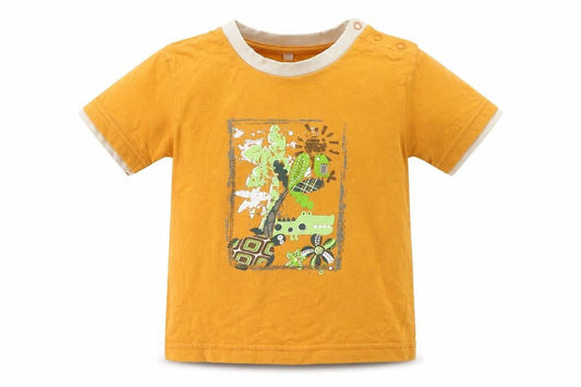 Front view of Preworn Baby Yellow Basic T-Shirt, size 18-24, Months - Crocodiles