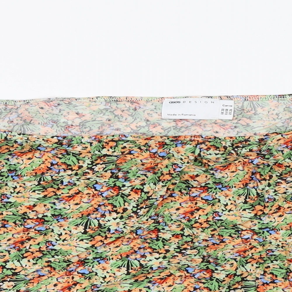 ASOS Womens Multicoloured Floral  Skater Skirt Size 30