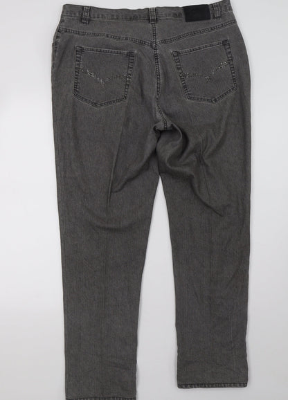Gerry Weber Womens Grey  Denim Straight Jeans Size 20 L32 in