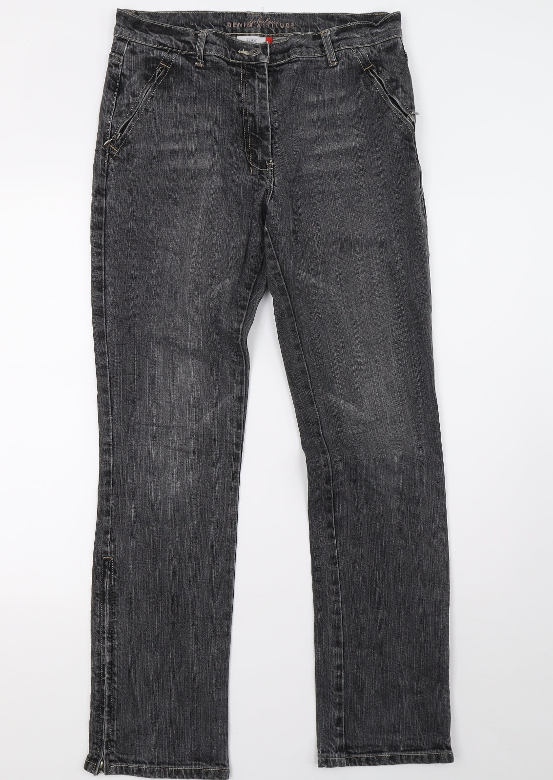 Gina Benotti Womens Grey  Denim Straight Jeans Size 12 L32 in