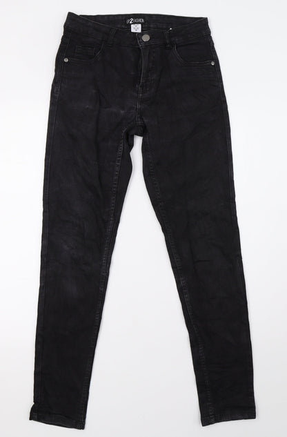 up2 fashion Womens Black  Denim Skinny Jeans Size 10 L32 in