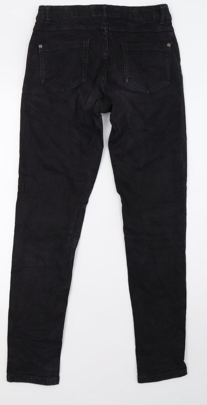 up2 fashion Womens Black  Denim Skinny Jeans Size 10 L32 in