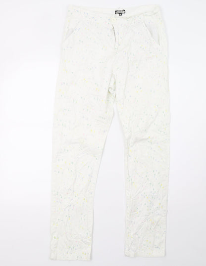 bikbak Womens White Polka Dot  Trousers  Size XS L30 in