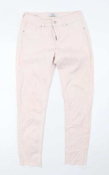 Bershka Womens Pink  Denim Skinny Jeans Size 8 L26 in