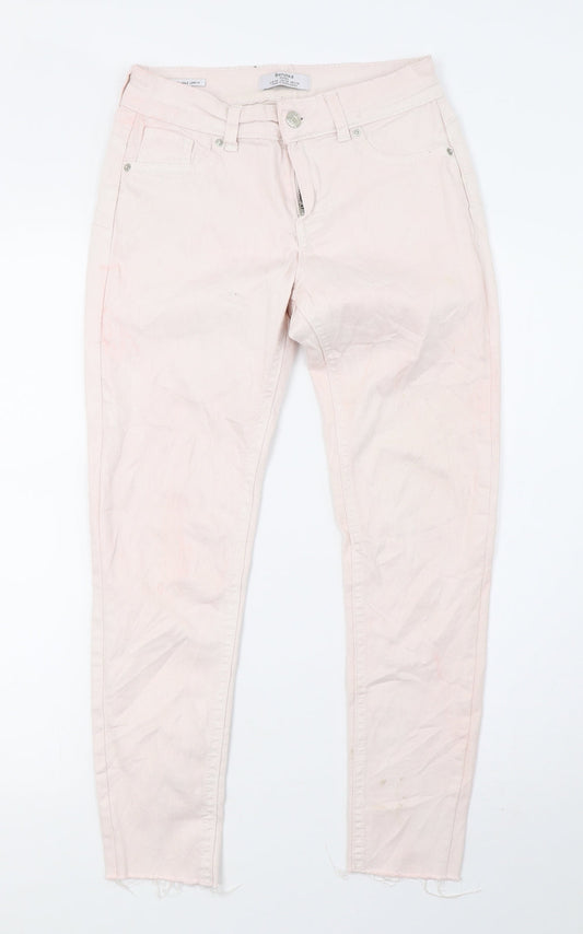 Bershka Womens Pink  Denim Skinny Jeans Size 8 L26 in