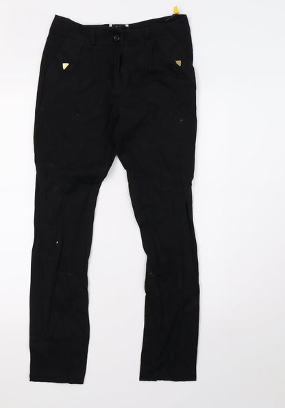 Pippa & Julie Womens Black   Straight Jeans Size 10 L27 in