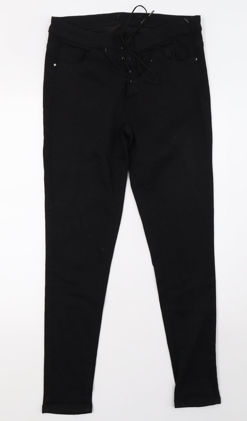 Womens UK Size 10 Preworn Regular Fit Skinny Black Jeans