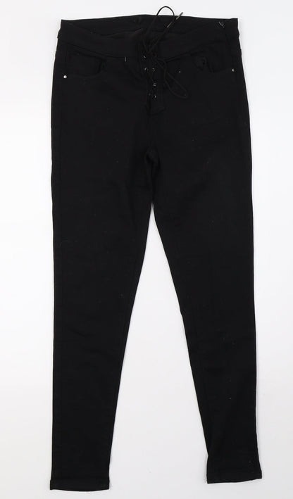 Womens UK Size 10 Preworn Regular Fit Skinny Black Jeans