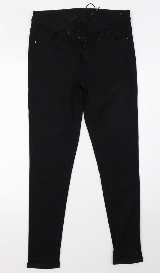 Womens UK Size 10 Preworn Regular Fit Skinny Black Jeans