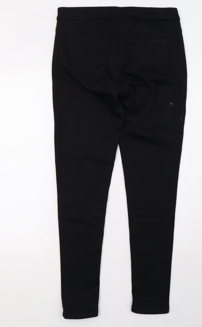Womens UK Size 10 Preworn Regular Fit Skinny Black Jeans