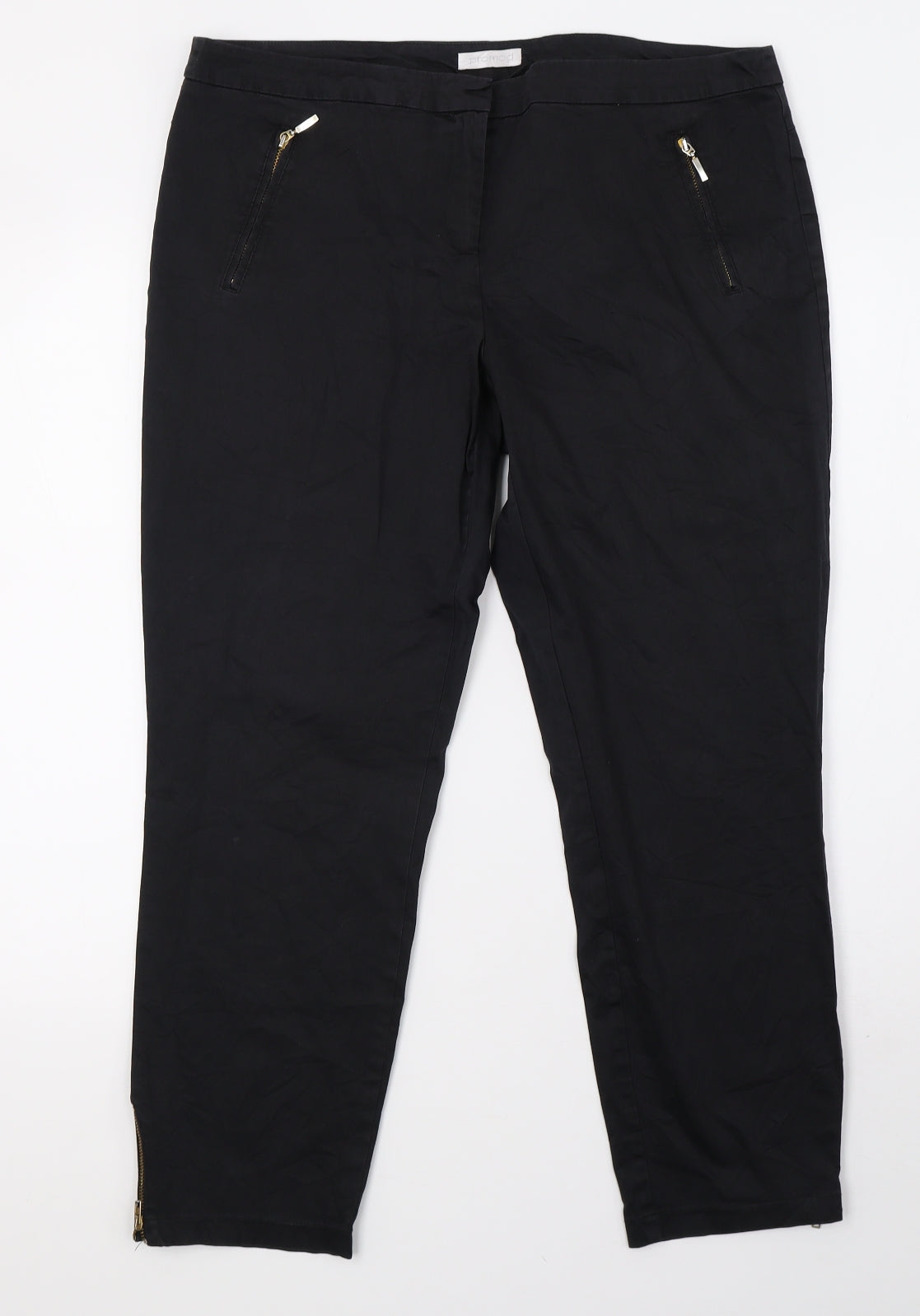Promod Womens Black   Straight Jeans Size 14 L28 in