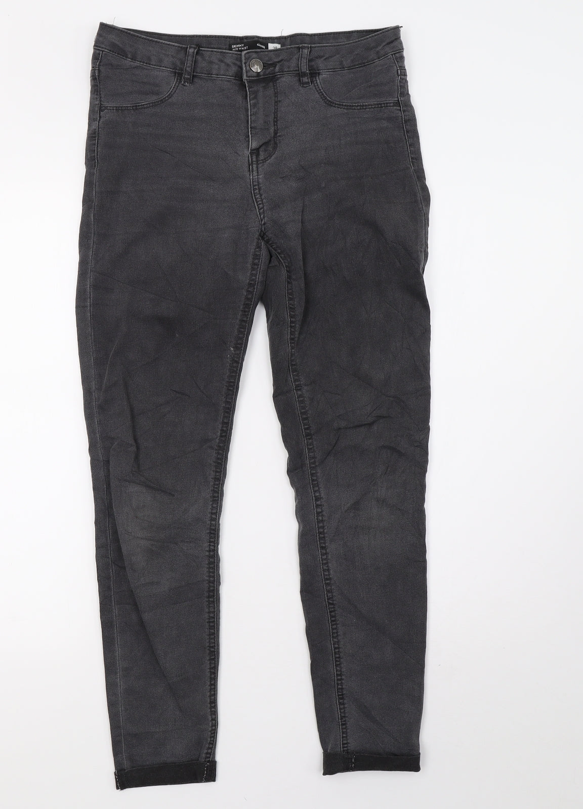 Womens UK Size 10 Preworn Regular Fit Skinny Grey Jeans