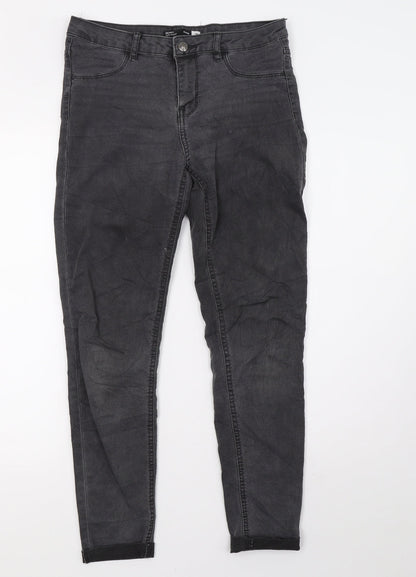 Womens UK Size 10 Preworn Regular Fit Skinny Grey Jeans