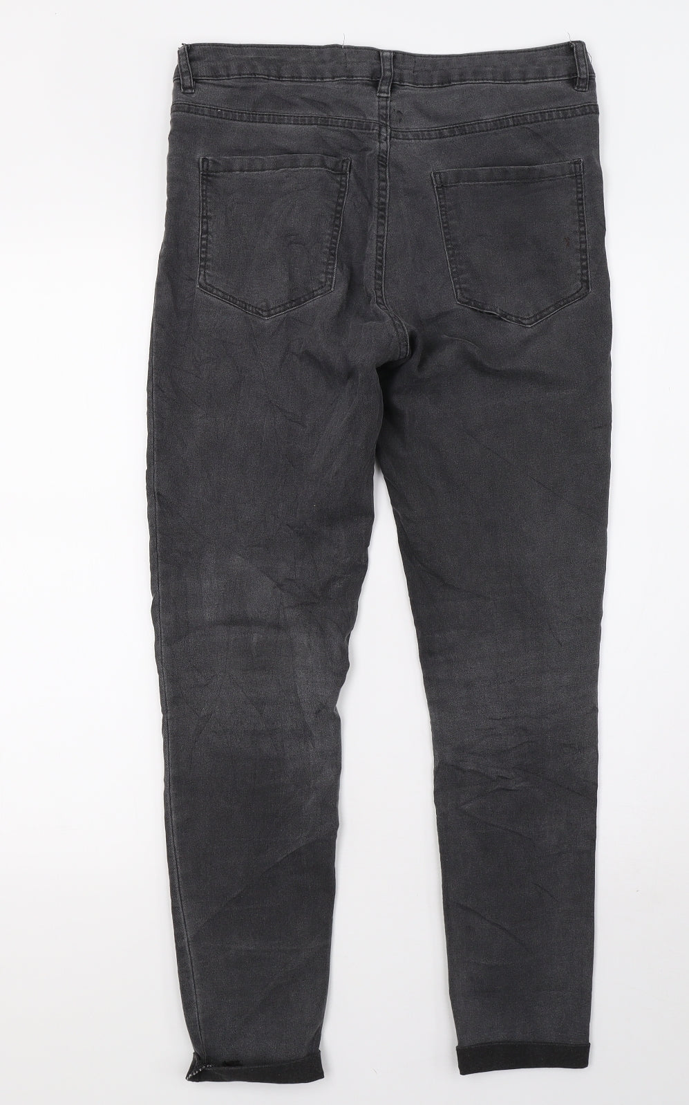 Womens UK Size 10 Preworn Regular Fit Skinny Grey Jeans