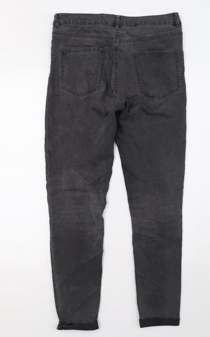 Womens UK Size 10 Preworn Regular Fit Skinny Grey Jeans