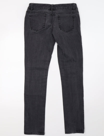 Miss Selfridge Womens Grey  Denim Skinny Jeans Size 10 L32 in