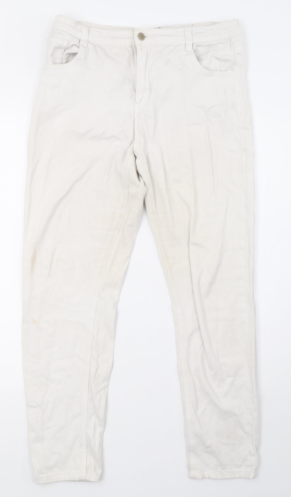 momokrem Womens White  Denim Straight Jeans Size 14 L28 in
