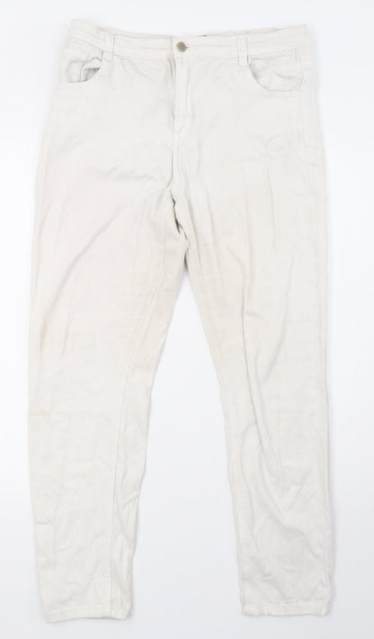 momokrem Womens White  Denim Straight Jeans Size 14 L28 in