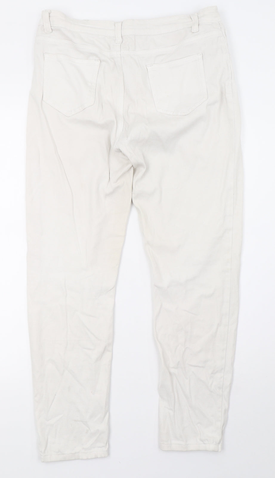 momokrem Womens White  Denim Straight Jeans Size 14 L28 in