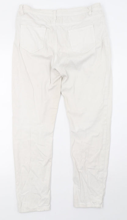 momokrem Womens White  Denim Straight Jeans Size 14 L28 in