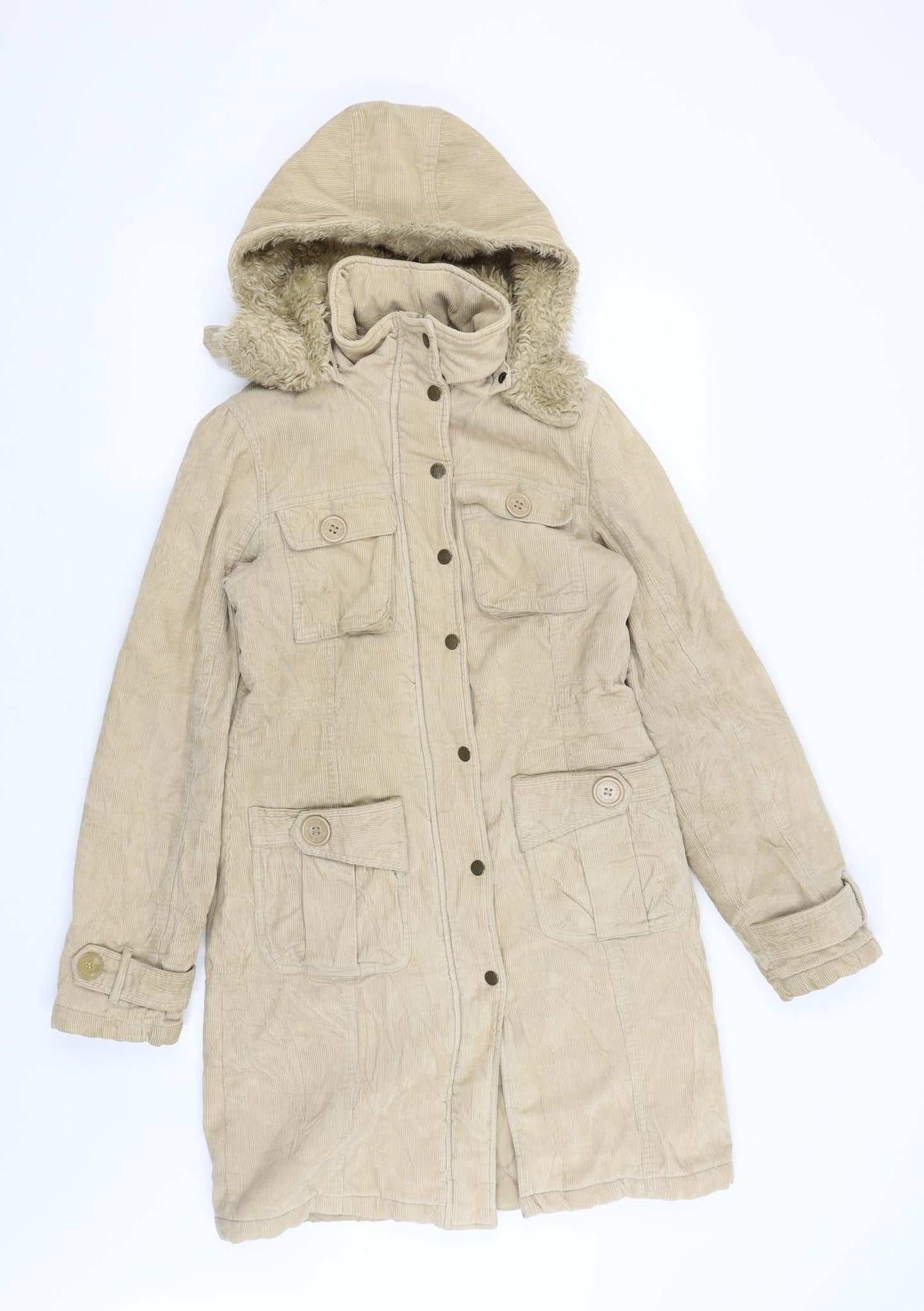TALLY WEiJL Womens Beige   Overcoat Coat Size 10