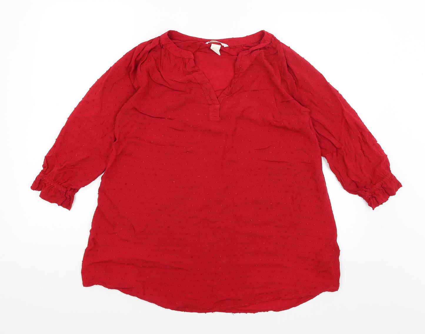 Womens UK Size S H&M Red Basic Blouse