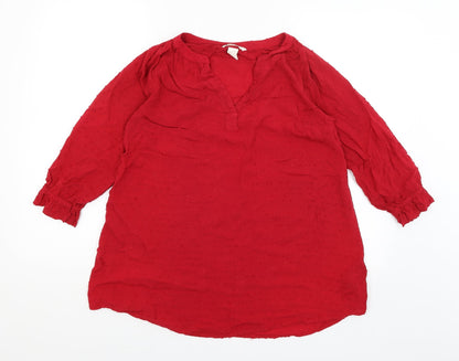 Womens UK Size S H&M Red Basic Blouse