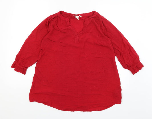 Womens UK Size S H&M Red Basic Blouse
