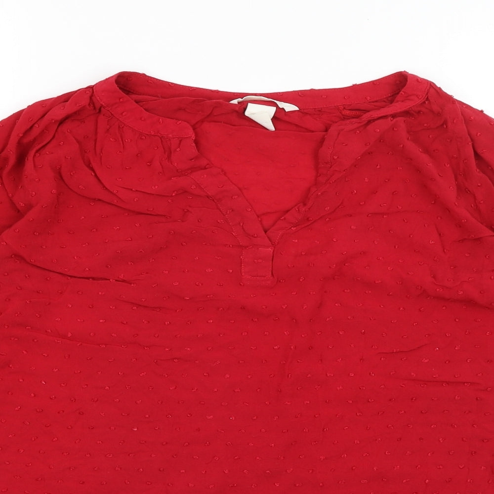 Womens UK Size S H&M Red Basic Blouse