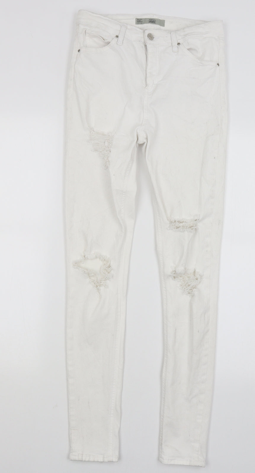 Topshop Womens White   Skinny Jeans Size 28 in L29 in