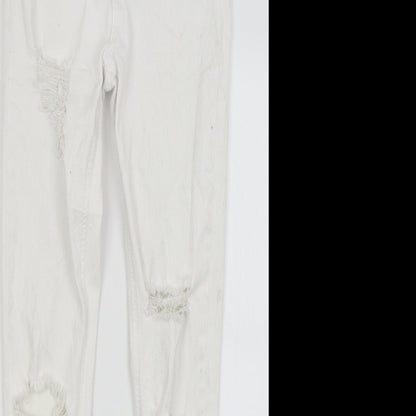 Topshop Womens White   Skinny Jeans Size 28 in L29 in