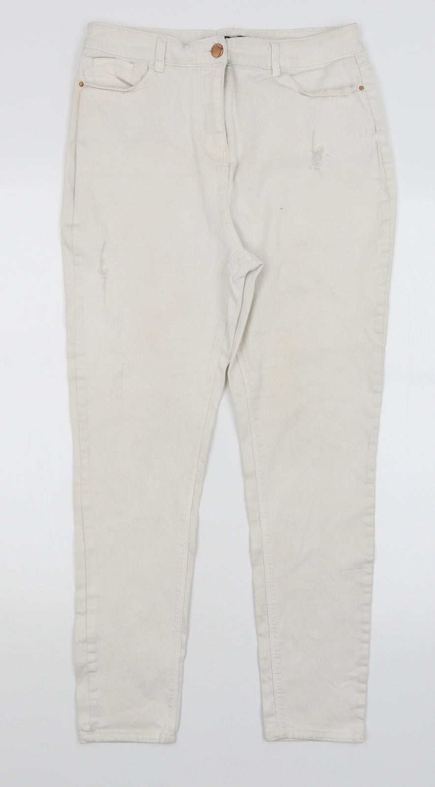Very Womens White   Skinny Jeans Size 14 L25.5 in