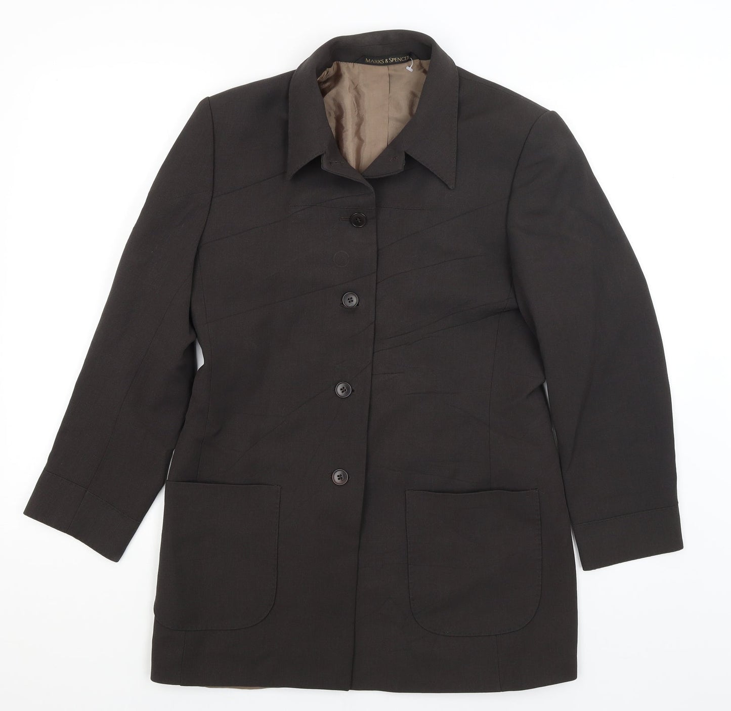 M&S Womens Brown   Jacket Blazer Size 12