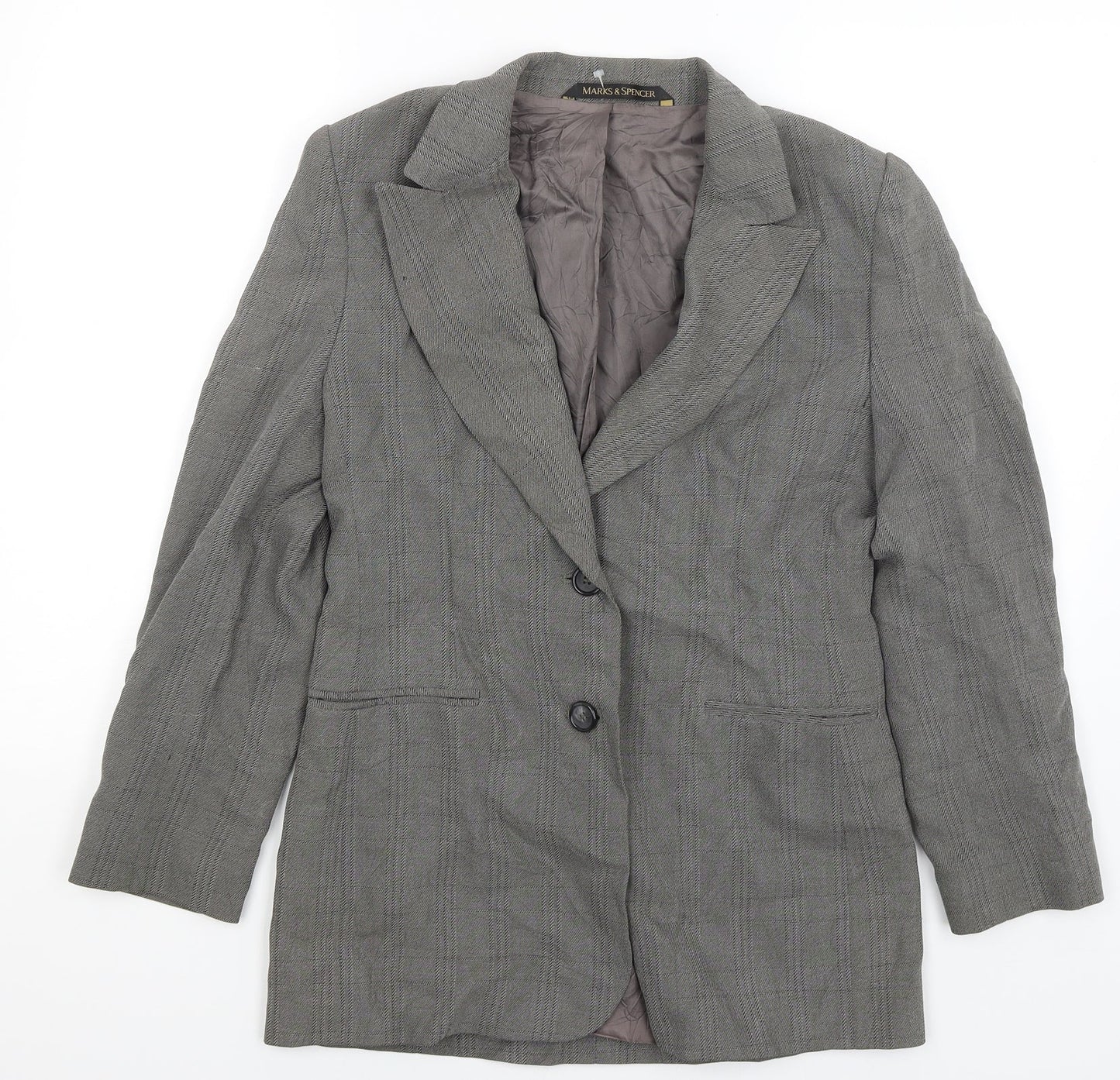 M&S Womens Grey   Jacket Blazer Size 10