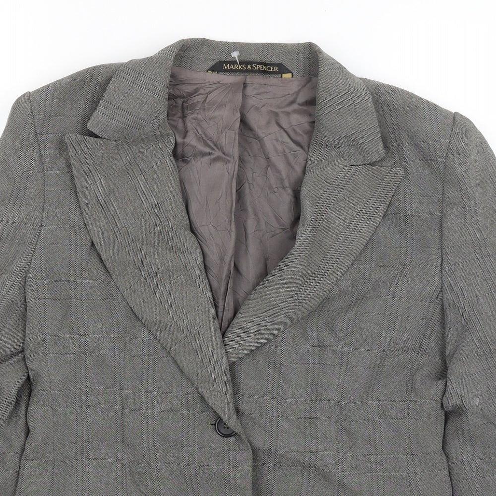 M&S Womens Grey   Jacket Blazer Size 10