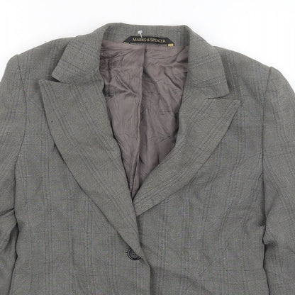 M&S Womens Grey   Jacket Blazer Size 10