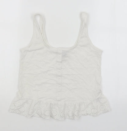 Womens UK Size 6 New Look White Basic T-Shirt