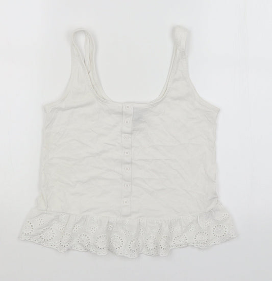 Womens UK Size 6 New Look White Basic T-Shirt
