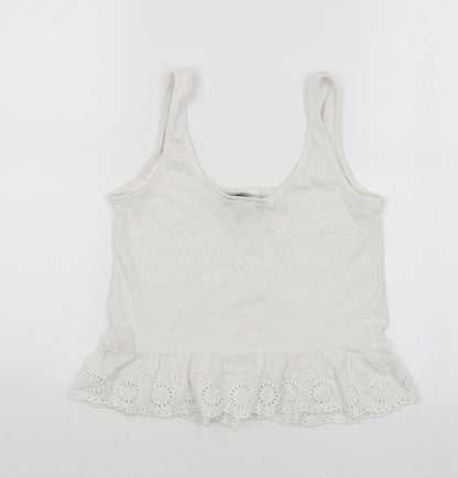 Womens UK Size 6 New Look White Basic T-Shirt